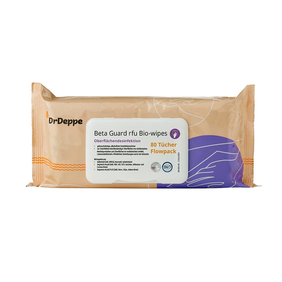 Beta Guard rfu Bio-wipes (80 Tücher) Flowpack,Flächendesinfektion,alkoholfrei