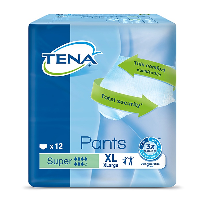 TENA Pants Super XL Einweghosen Grün (4 x 12 Stck.)