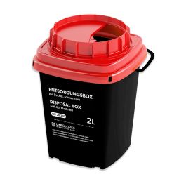Entsorgungsbox 2 Ltr. Eckig Schwarz/rot