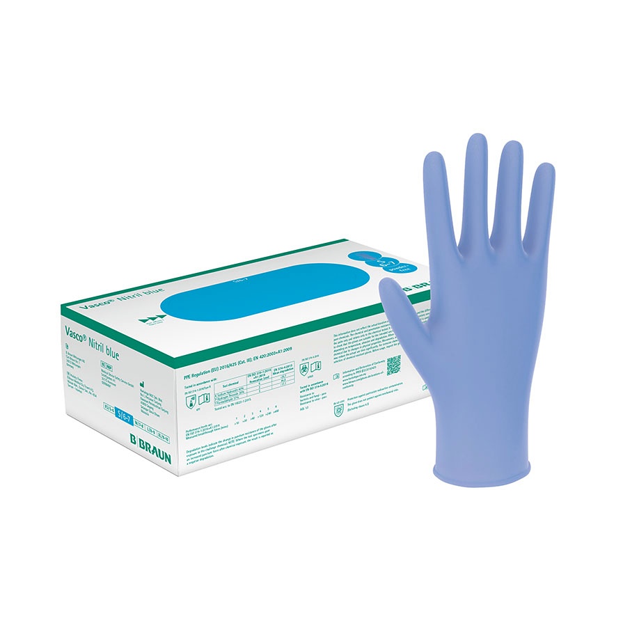 Vasco Nitril blue U.-Handschuhe PF, Gr. XS, unsteril (150 Stck.)