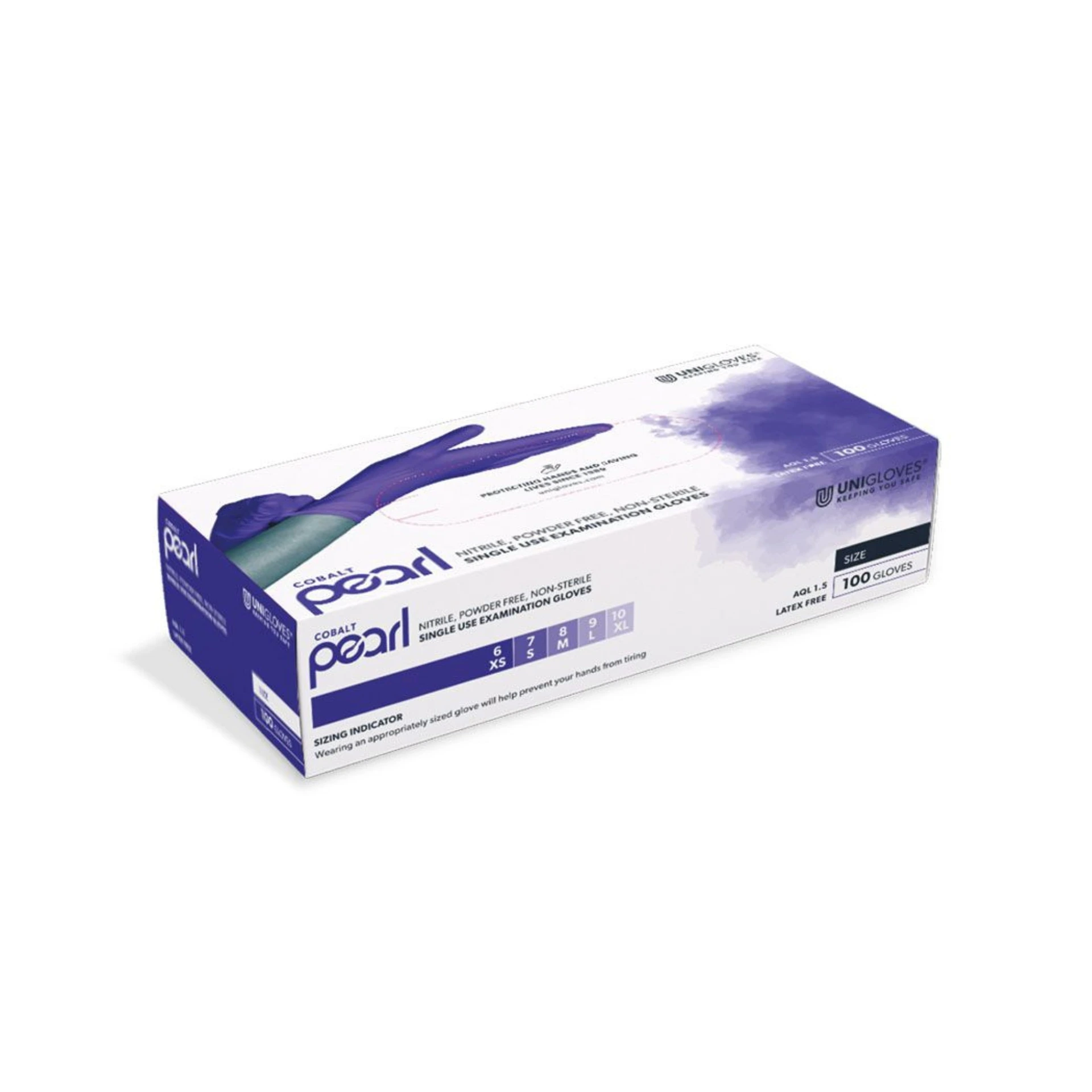 [UGV GP1013] Cobalt Pearl Nitril U.-Handschuhe Gr. M Unsteril puderfrei kobaltblau (100 Stck)