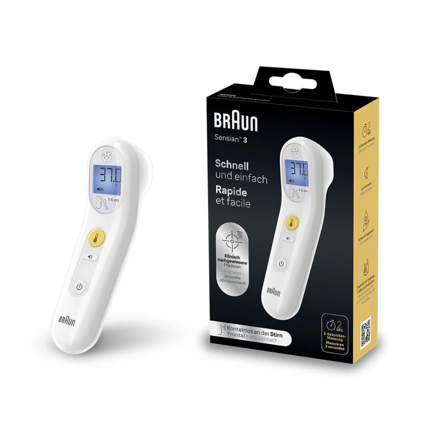 BRAUN Sensian 3 BNT050WE Kontaktloses Stirnthermometer