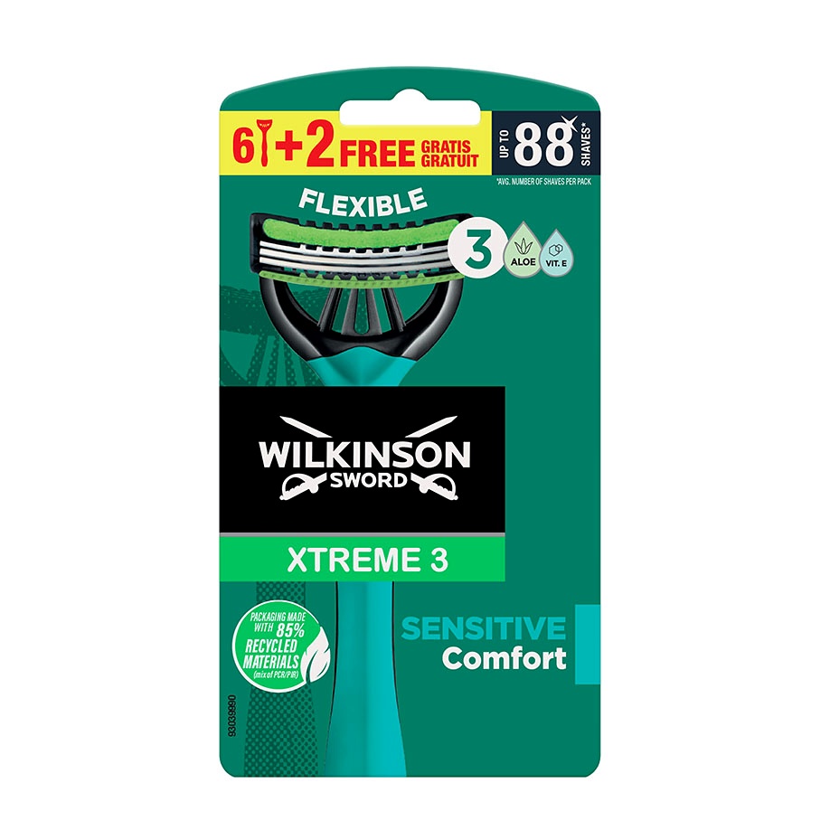 [WLS W950148000] Einmal-Rasierer Wilkinson Xtreme 3 Sensitive (6+2 Stck.)