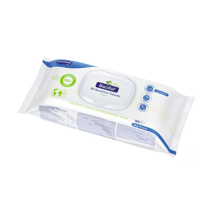 [BOD 981983] Bacillol 30 Sensitive Green Tissues Flächendesinfektionstücher (160 Stck.)