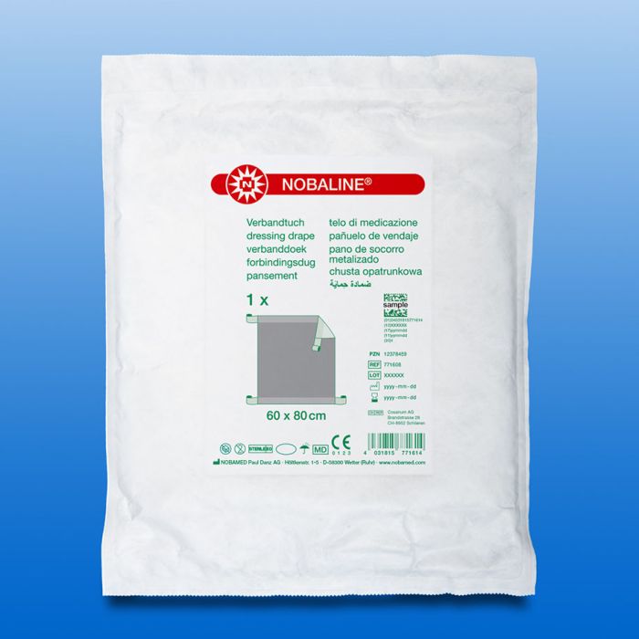 [NOB 771608] NOBALINE-Tuch 60 x 80 cm steril Aluminiumbeschichtetes Verbandtuch