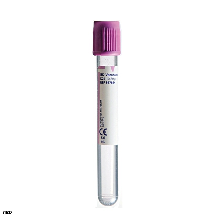 BD Vacutainer EDTA Plus Röhrchen Aus PET 6 ml, 10,8 mg K2 EDTA, 100x13 mm