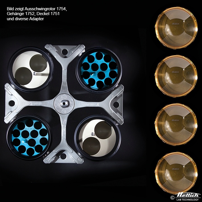 Ausschwingrotor 4-fach, ohne Gehänge Winkel 90°