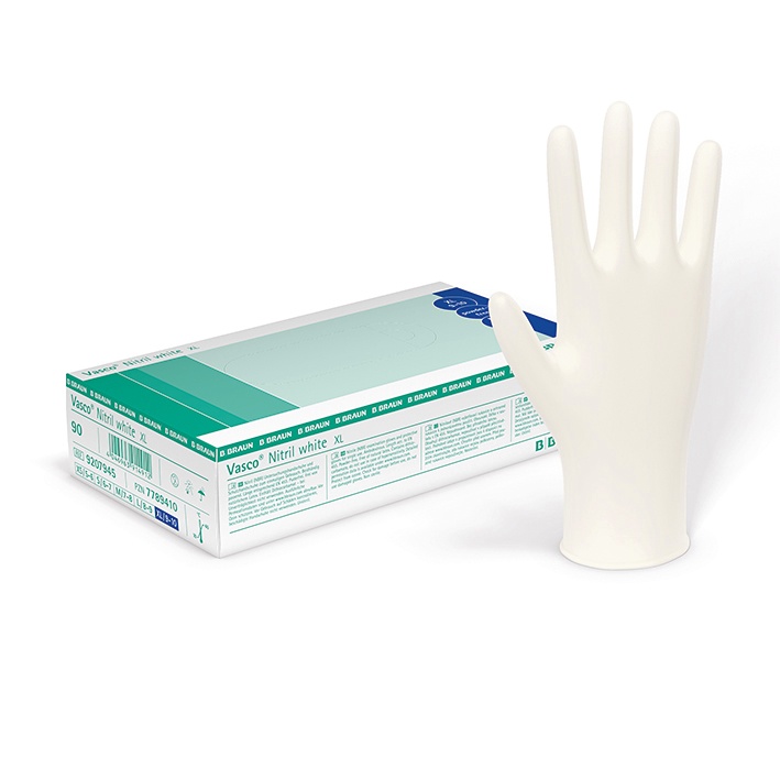 Vasco Nitril white U.-Handschuhe PF, Gr. XS, unsteril (150 Stck.)