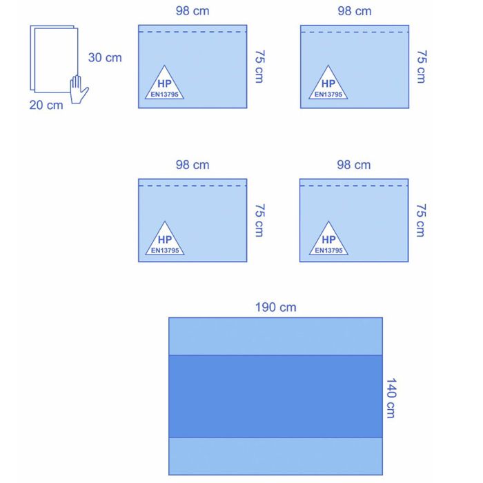 OPS Ultimate Basis-Set, blau Steril, 3-lagig (16 Sets)