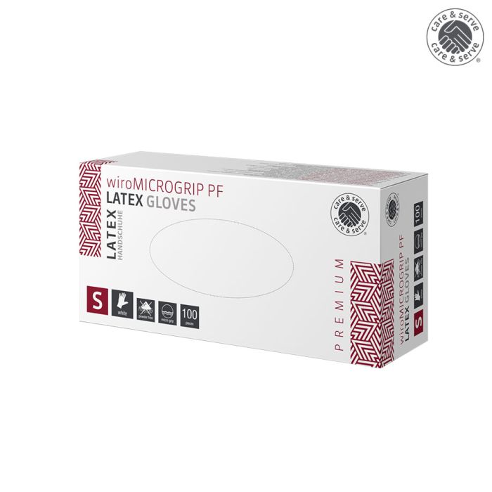 WiroMICROGRIP PF, Latex U.-Handschuhe Unsteril, Gr. S, weiß (100 Stck.)