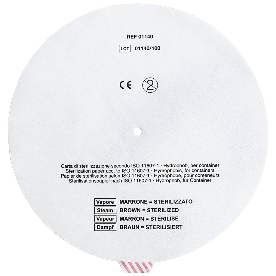 [STE 01140] Container-Rundfilter Ø 19 cm Mit Dampf-Indikator (500 Stck.)