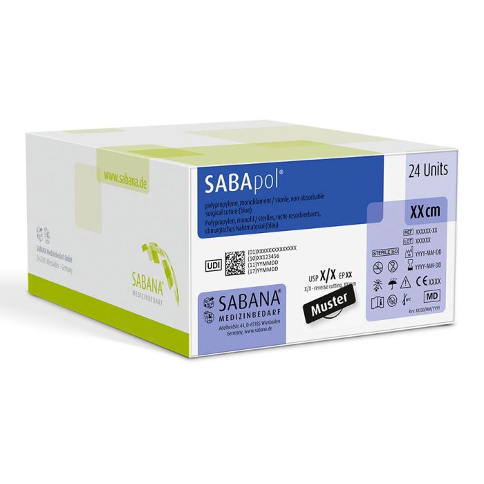 SABApol blau 4-0=1,5 monofil Nahtmaterial Fadenlänge 45 cm (24 Stck.)