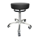 Rollhocker schwarz mit Aluminiumfuß Polster 80 mm