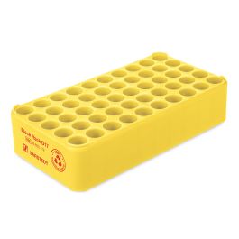 S-Monovette-Rack D 17, gelb 50 Bohrungen Ø 17 mm, ohne Griffe