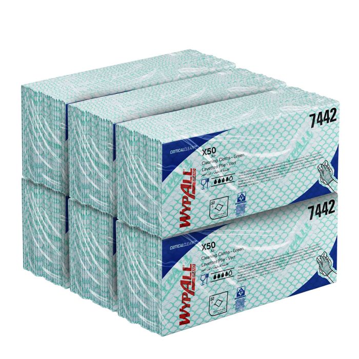 [KIM 7442] WypAll X50 Critical Clean farbcodierte Reinigungstücher (6 x 50 Stck.)