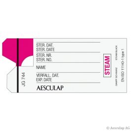 [AES JG744] Indikatorplomben mit Kleberücken und Prozessindikator Dampf, weiß (1000 Stck)