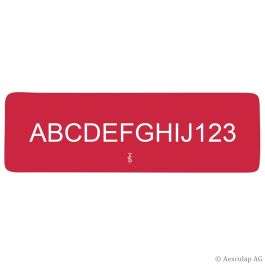 [AES JG785B] Kennzeichnungsschild, Aluminium, rot Beschriftung 13 Stellen, 56 x 18 mm