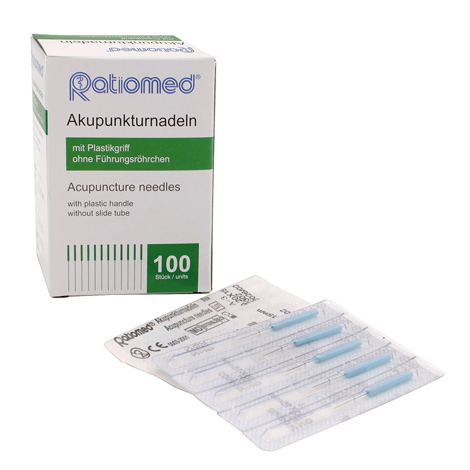 [MEG 148001] Akupunkturnadeln ratiomed 0,20 x 15 A3 Mit Plastikgriff (100 Stck.)