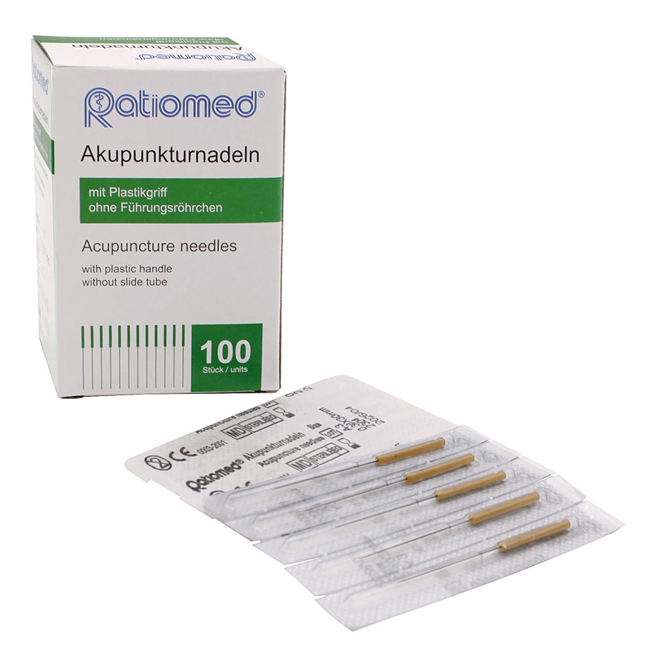 [MEG 148003] Akupunkturnadeln ratiomed 0,30 x 30 A3 Mit Plastikgriff (100 Stck.)