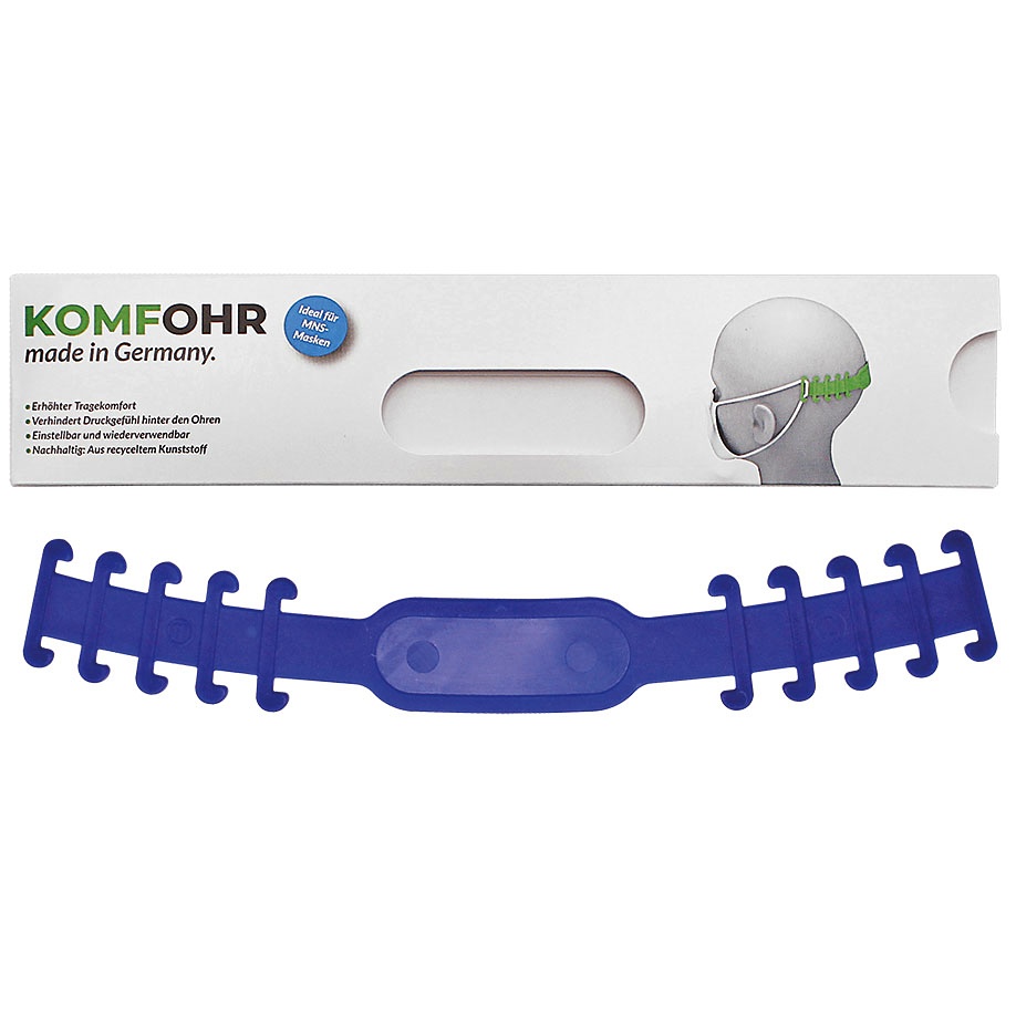 [MEG 165545.44] KOMFOHR Maskenhalter dunkelblau Einzeln im Komfort-Etui