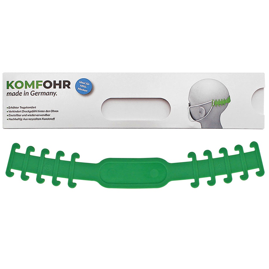 KOMFOHR Maskenhalter grün Einzeln im Komfort-Etui