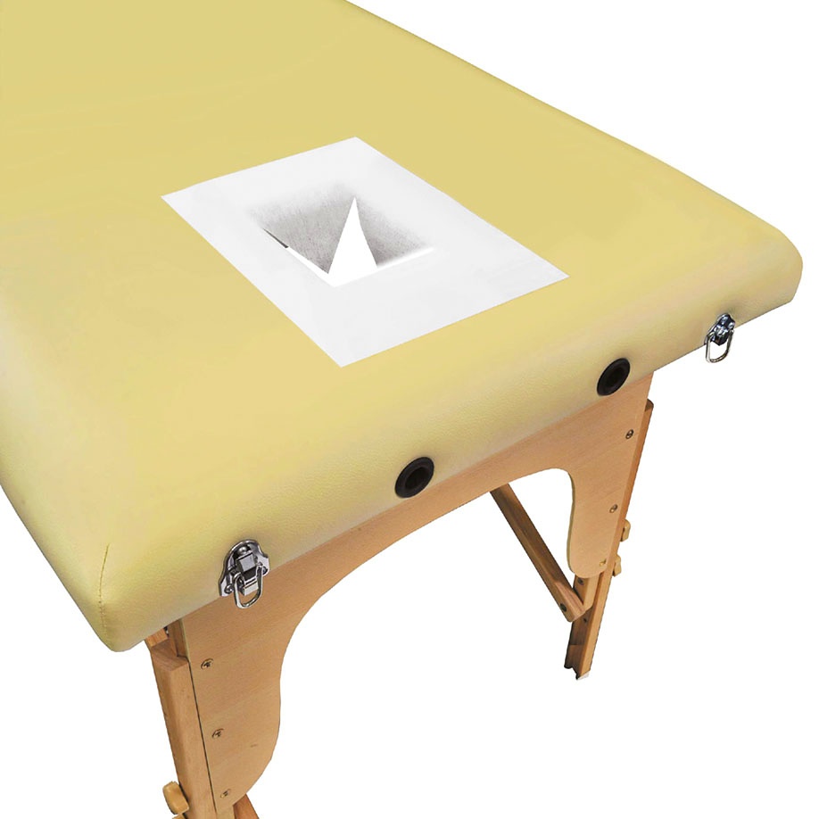 [MEG 170818] Massageliege-Gesichtsauflagen waschbar Soft-Vlies weiß 30 x 21 cm (50 Stck.)