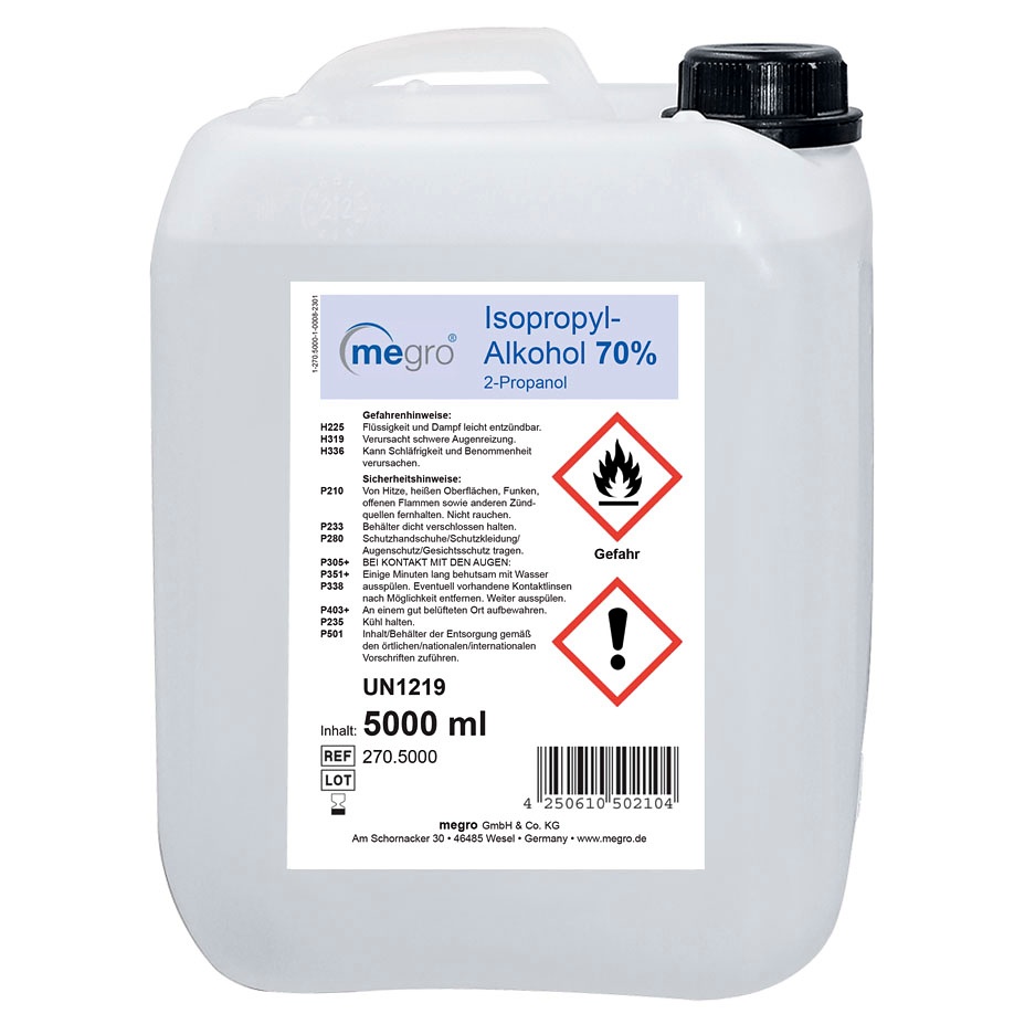 [MEG 270.5000] Isopropyl-Alkohol 70 % 5 Ltr. Lösemittel