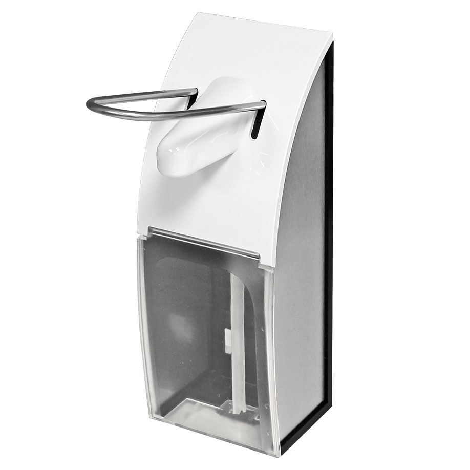 EURO Dosierspender Edelstahl matt gebürstet mit klarer Frontscheibe