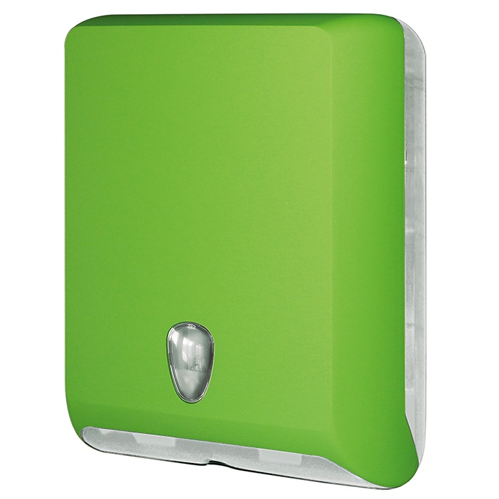 [MEG 289.2008] Falthandtuchspender Kunststoff grün H 40 x B 29 x T 13 cm