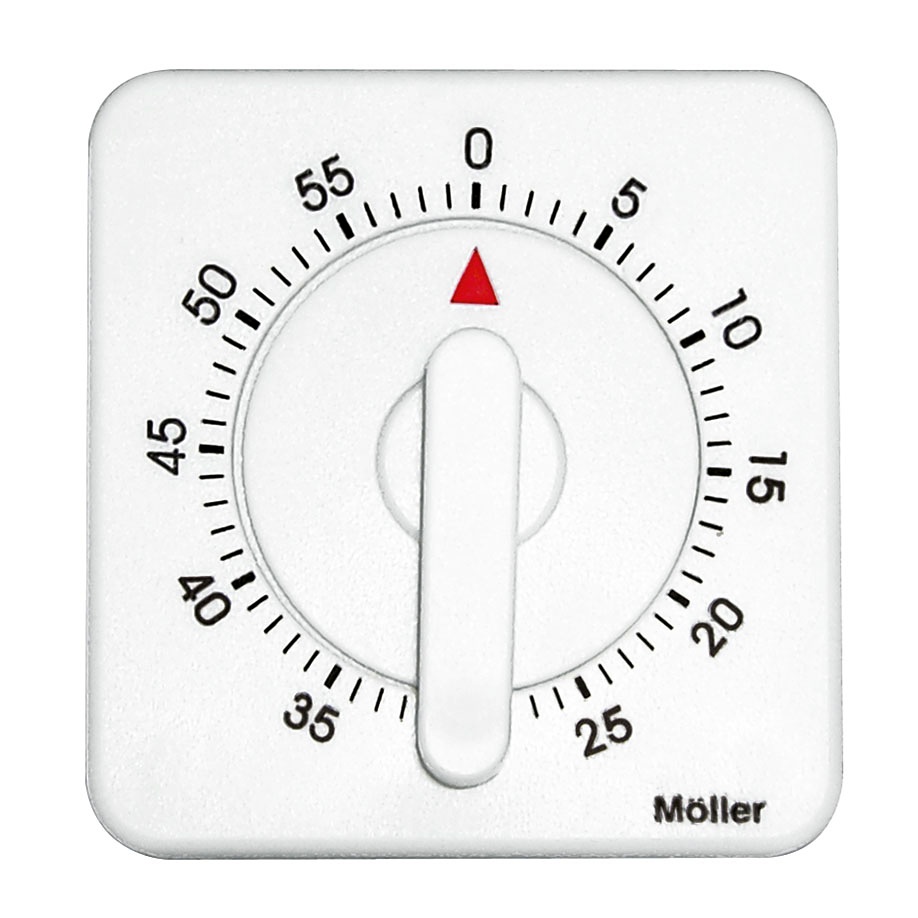 Laborwecker weiß 60 Min. Mit Wandaufhängung