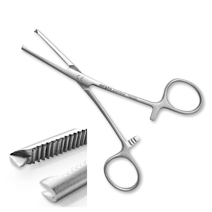 [MEG 700390] Kocher Arterienklemme megro gerade, gerieft, 14 cm