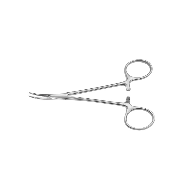 [MEG 710361] Halst.-Mosquito Arterienklemme gebogen Gerieft, 12 cm