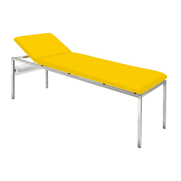 Untersuchungsliege ratiomed gelb Verchromt, inkl. Rollenhalter