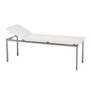 Untersuchungsliege classic weiß Graualuminium lackiert,inkl.Rollenhalter