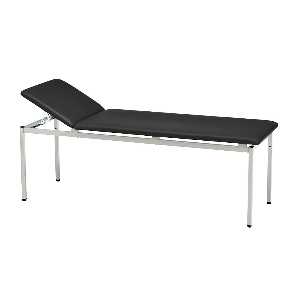Untersuchungsliege classic schwarz Weißaluminium lackiert,inkl.Rollenhalter