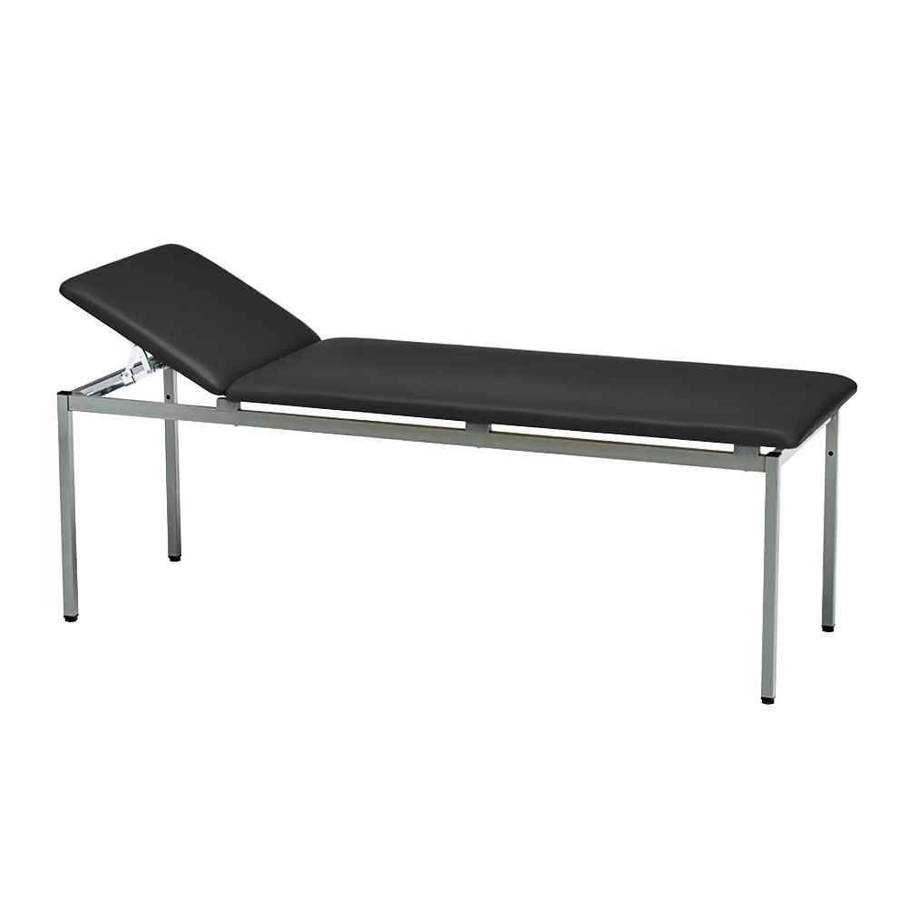 Untersuchungsliege classic schwarz Graualuminium lackiert,inkl.Rollenhalter