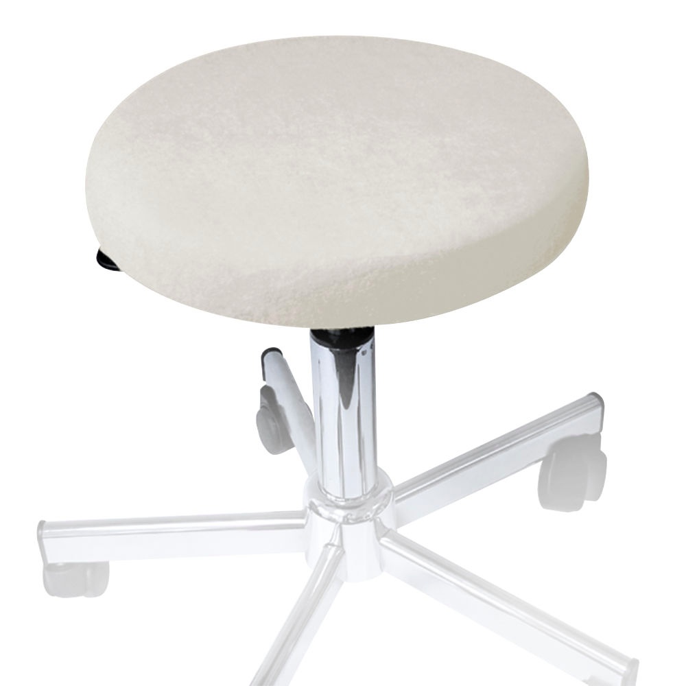 [MEG 940109.05] Hockerbezug Frottee silbergrau Für Hocker 40 bis 45 cm Ø