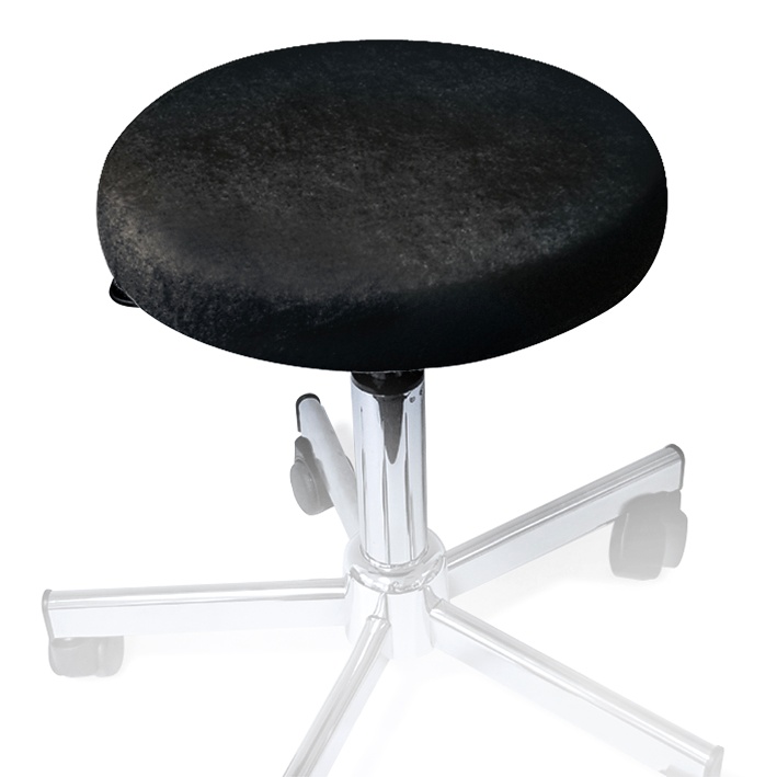 Hockerbezug Frottee schwarz Für Hocker 40 bis 45 cm Ø