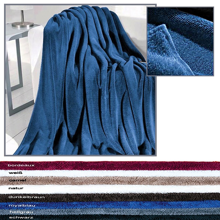 [MEG 940130.27] Kuscheldecke ''Warm Up'' royalblau 150 x 200 cm