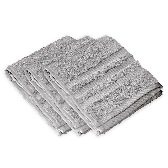 [MEG 940175.90] Gästetücher silber 30 x 50 cm (3 Stck.)