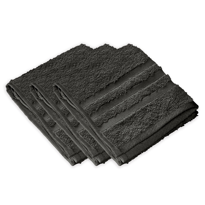 [MEG 940175.91] Gästetücher anthrazit 30 x 50 cm (3 Stck.)