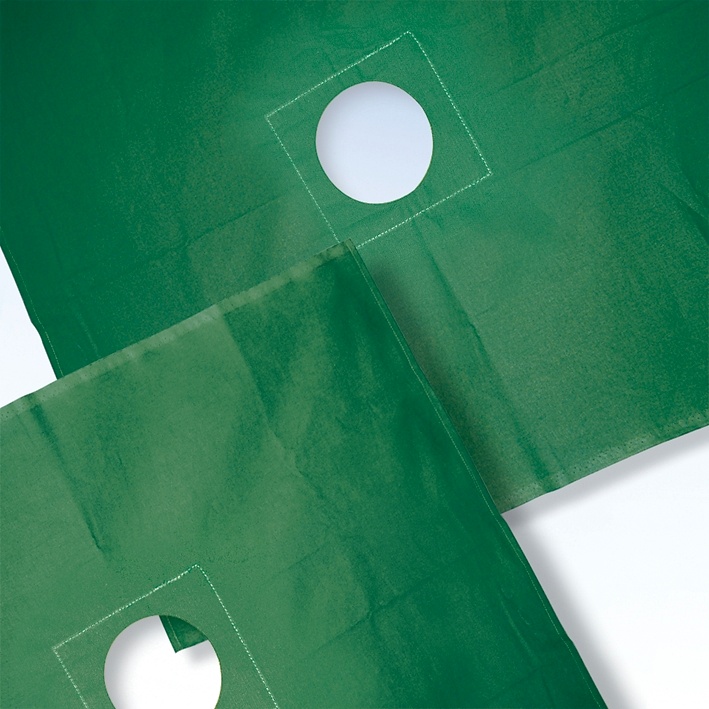 Abdecktuch 40 x 40 cm forstgrün 100 % Baumwolle mit Loch Ø 7 cm