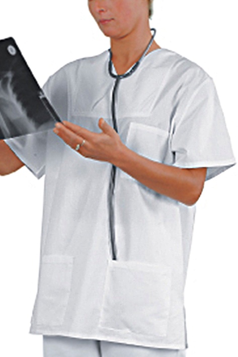 [MEG 940255.01] Kasack Typ Basel weiß, Gr. XXL = V Gr. 54/56 (Damen), 60/62 (Herren)