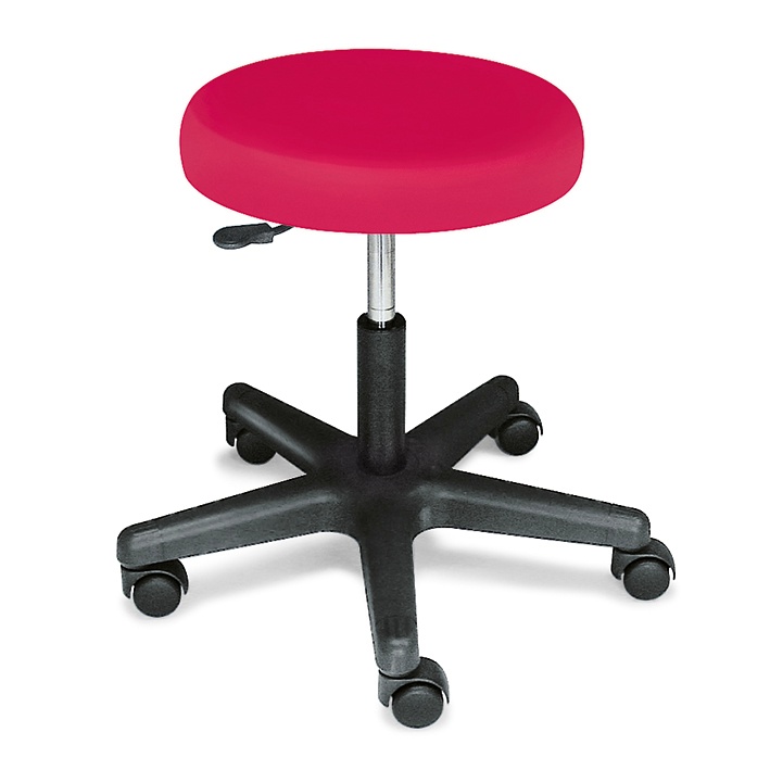 Rollhocker ratiomed fuchsia Mit schwarzem Kunststofffußkreuz