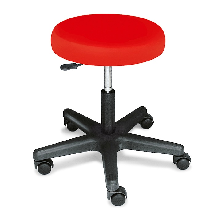 [MEG 940515.40718] Rollhocker ratiomed rot Mit schwarzem Kunststofffußkreuz