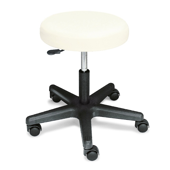 Rollhocker ratiomed weiß Mit schwarzem Kunststoffkreuz