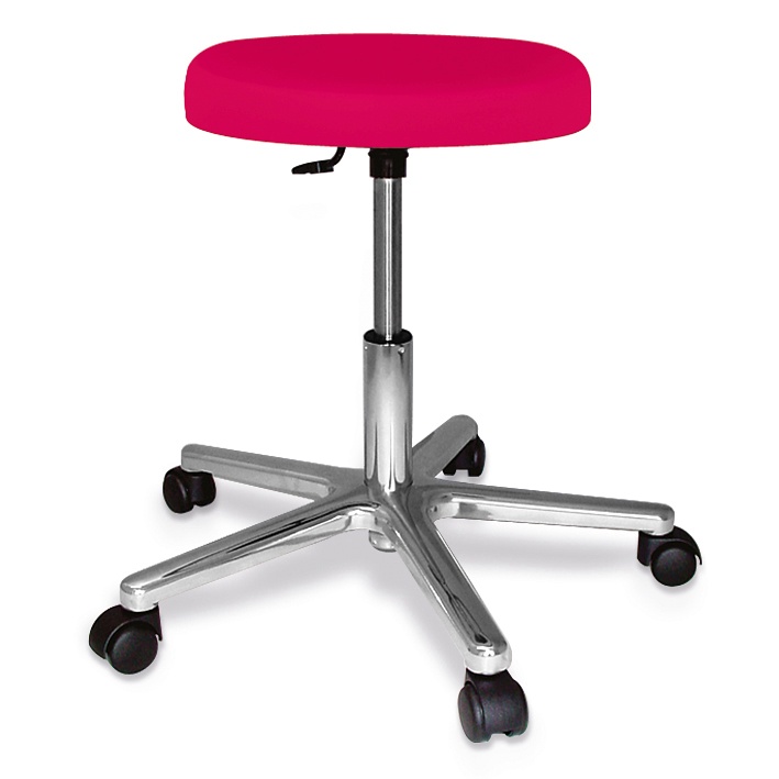 Rollhocker ratiomed fuchsia Mit poliertem Alu-Fußkreuz