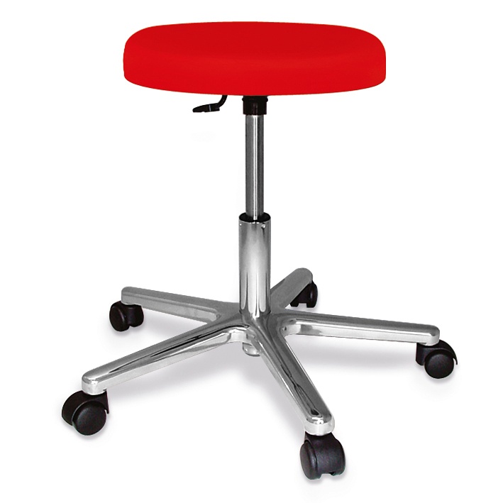 [MEG 940520.40718] Rollhocker ratiomed rot Mit poliertem Alu-Fußkreuz