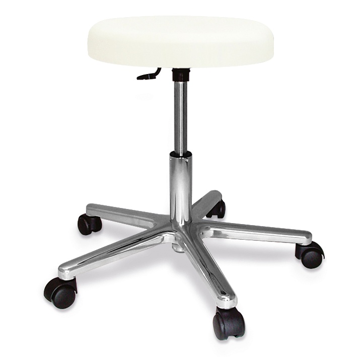 [MEG 940520.40740] Rollhocker ratiomed weiß Mit poliertem Alu-Fußkreuz
