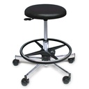 Rollhocker ratiomed schwarz Mit Stahlfußkreuz und Fußstützkranz